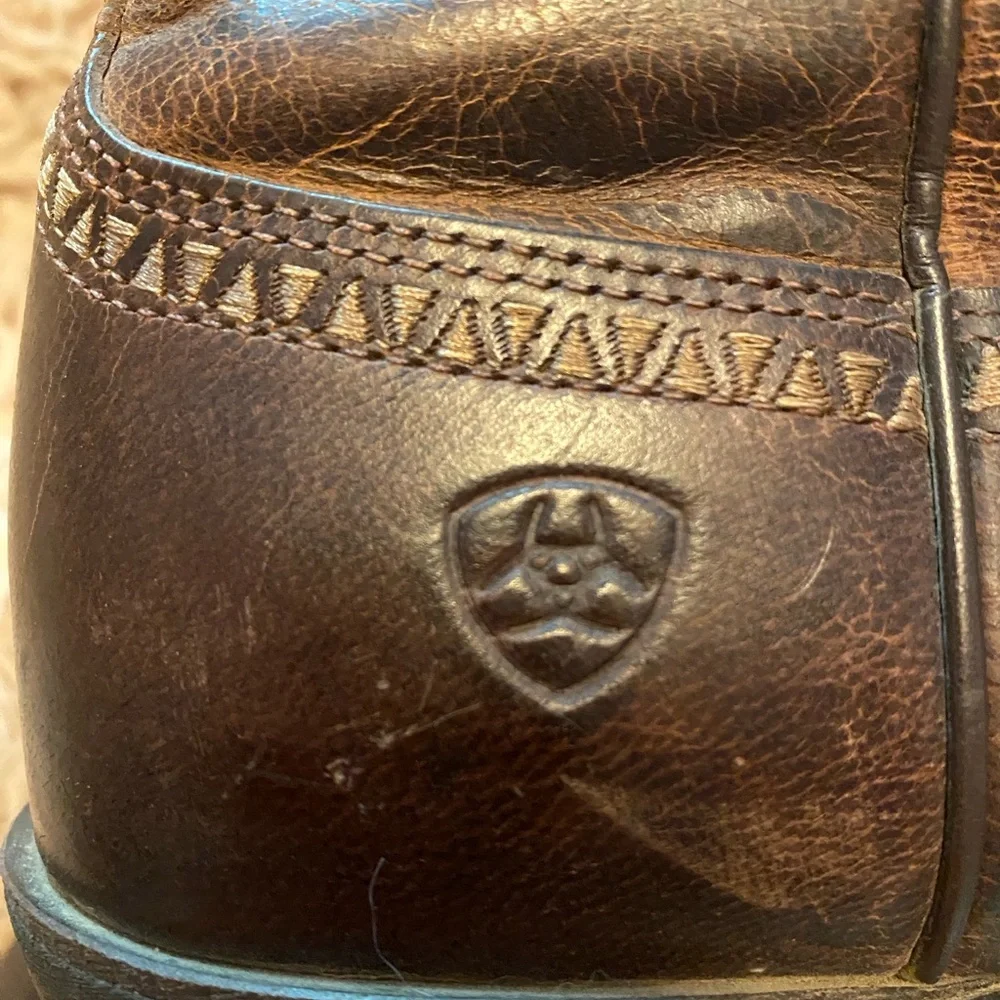 ARIAT TALL LEATHER BOOTS COWBOY WESTERN 11 - Picture 9 of 11